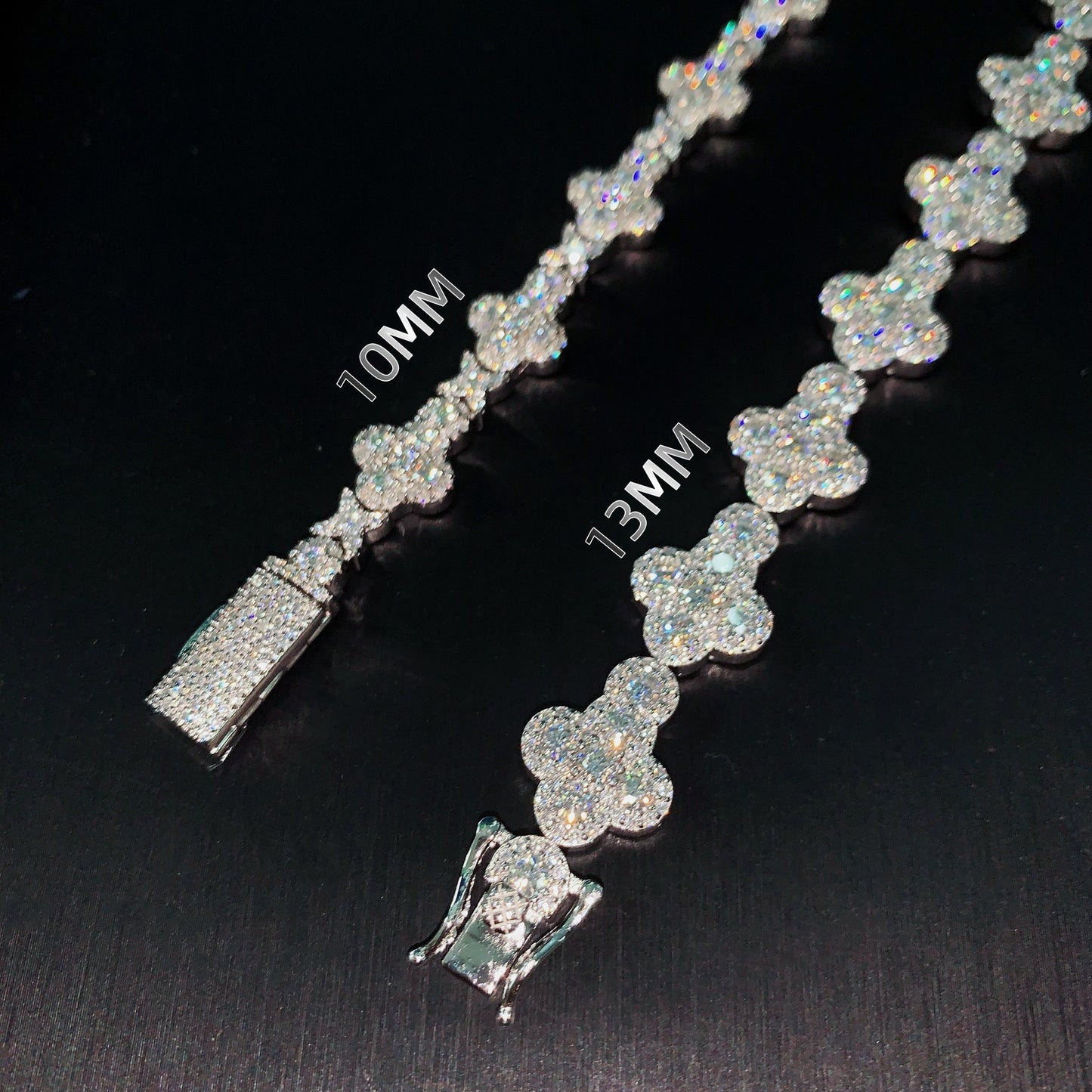 Moissanite Star Cross Bracelet 10-13 mm 14K Gold