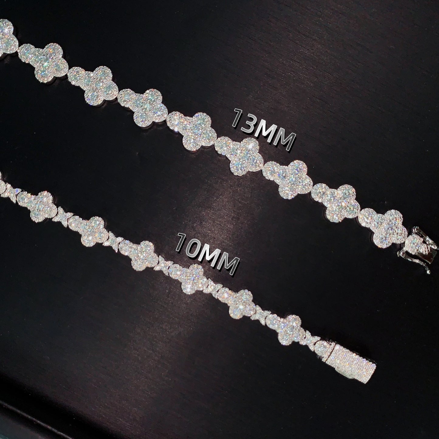 Moissanite Star Cross Bracelet 10-13 mm 14K Gold