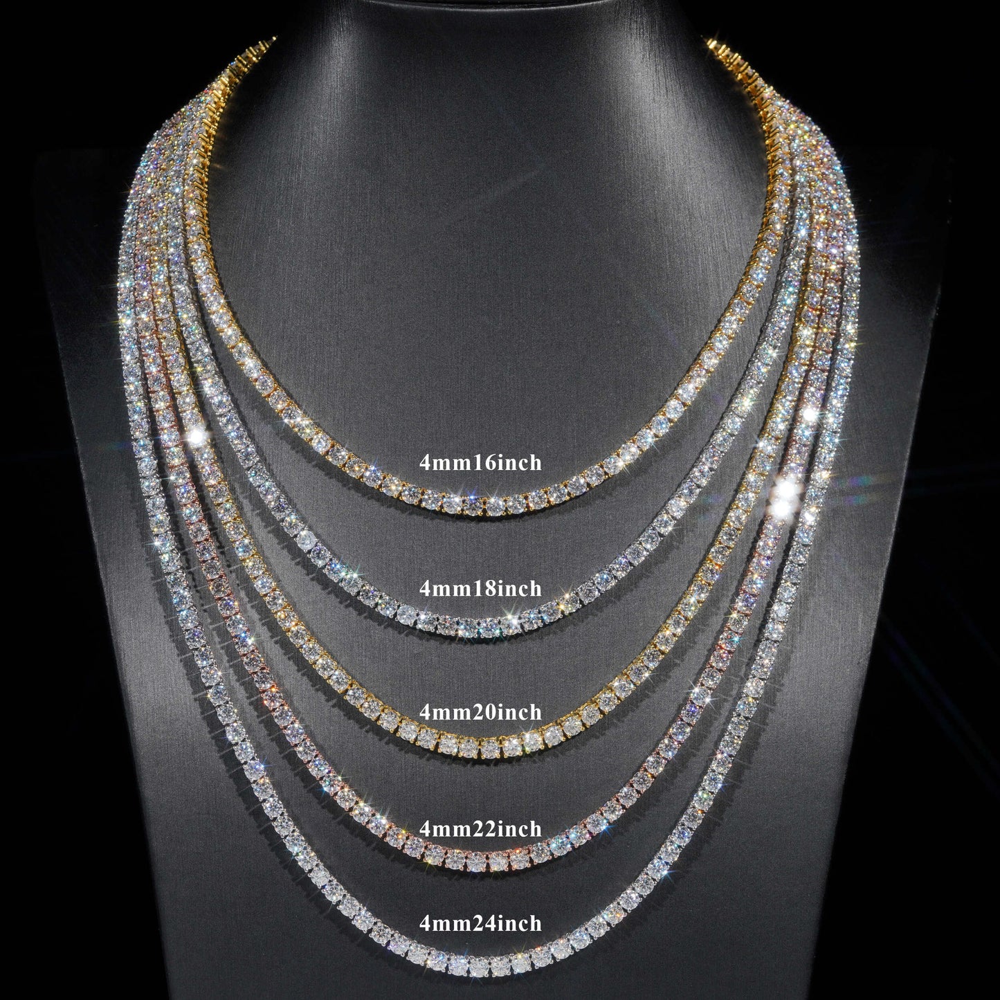 Moissanite Tennis Chain 14K Gold
