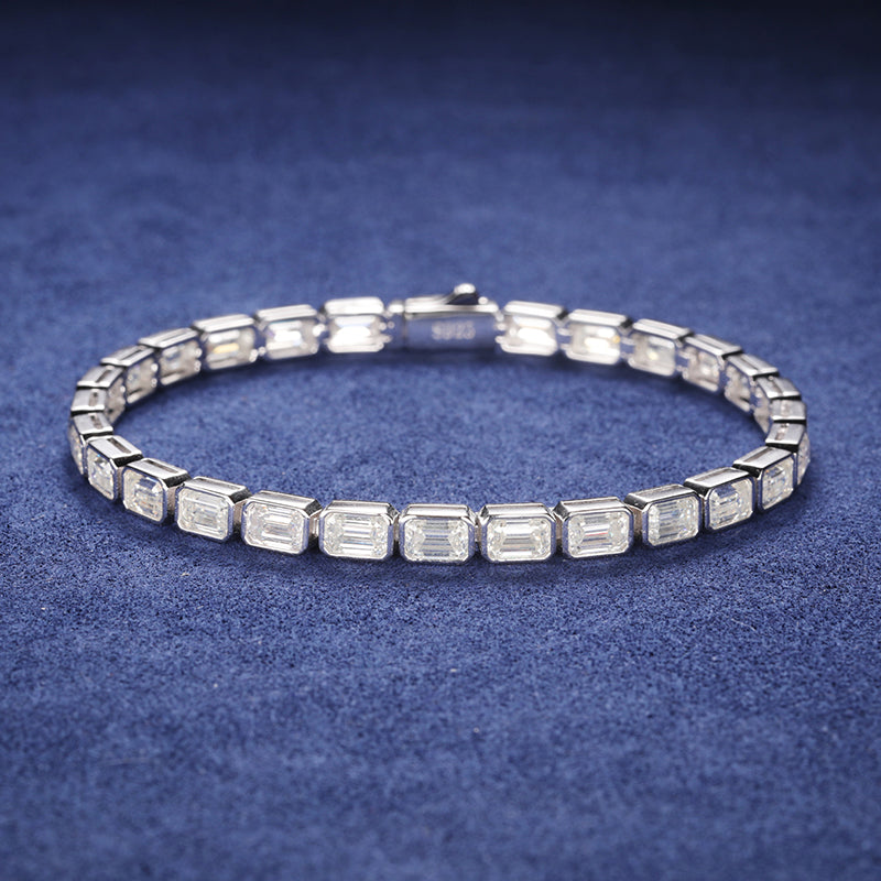 Moissanite Emerald Bracelet 14K Gold