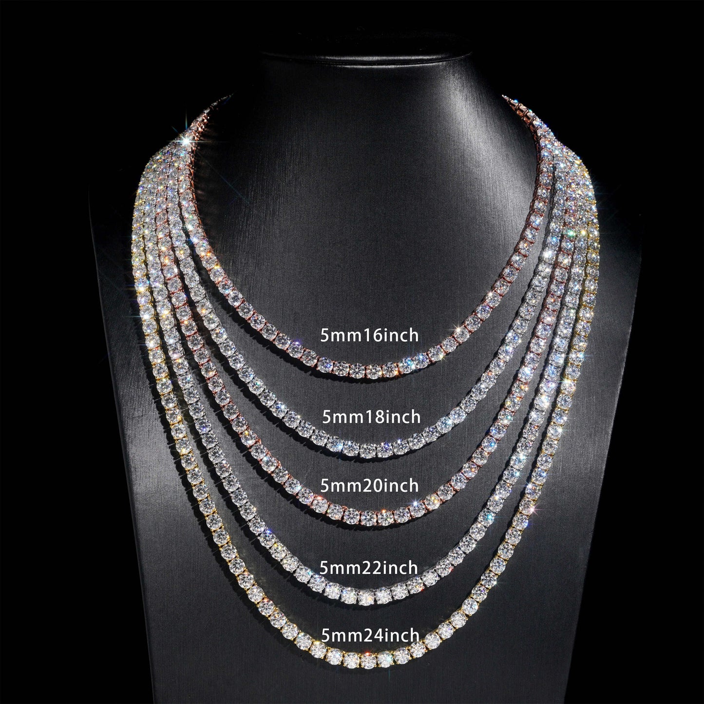 Moissanite Tennis Chain 14K Gold