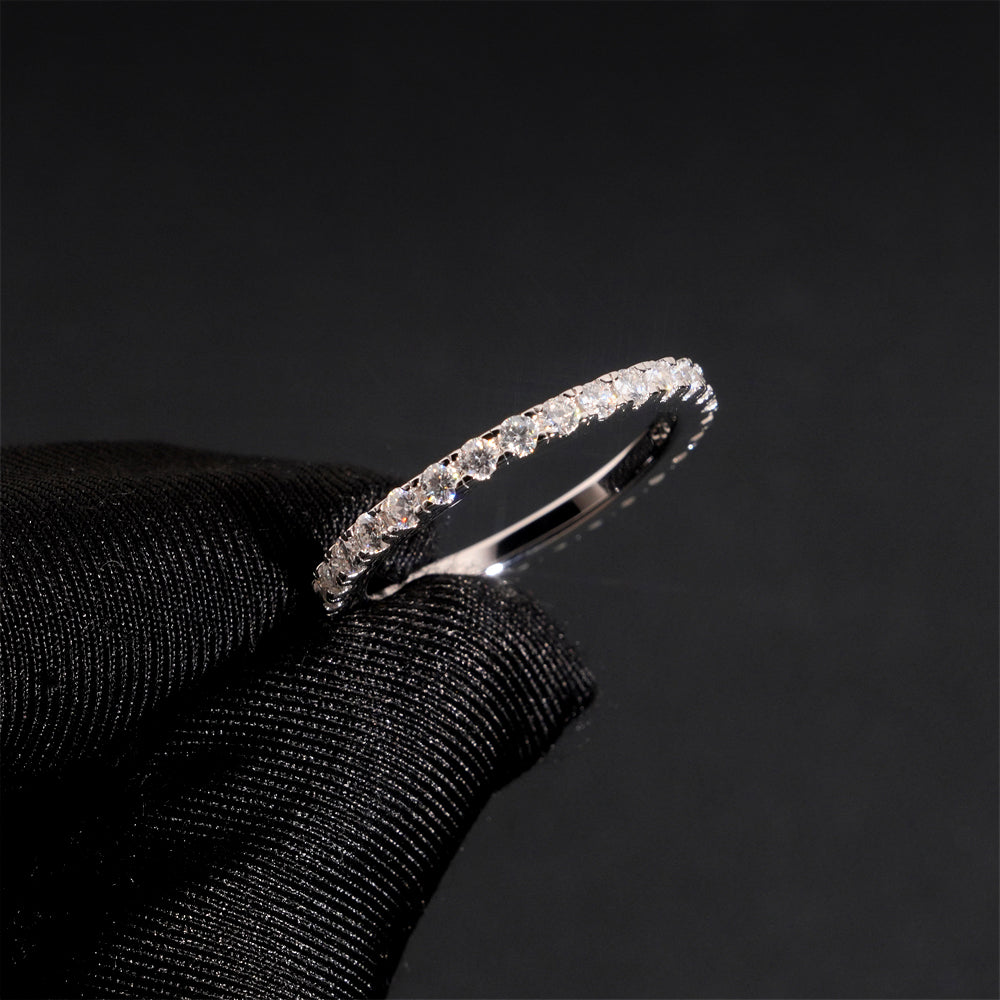 Moissanite Crystal Band Ring 14K Gold