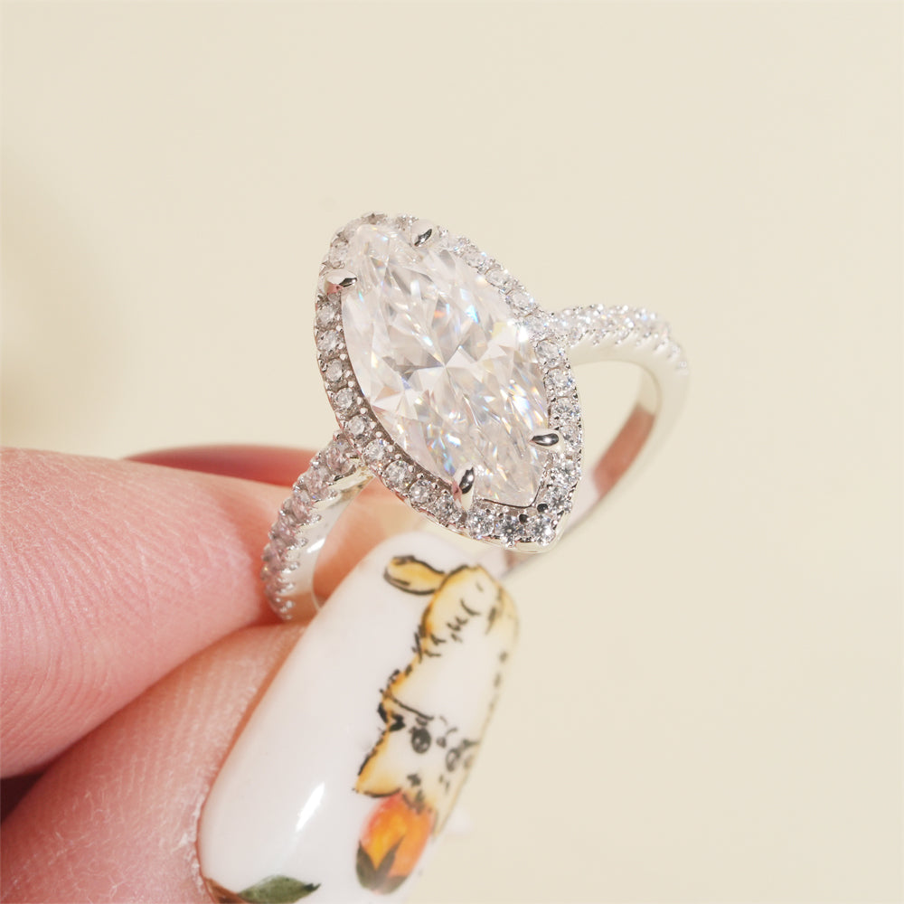 Moissanite Royal Marquise Ring 14K Gold