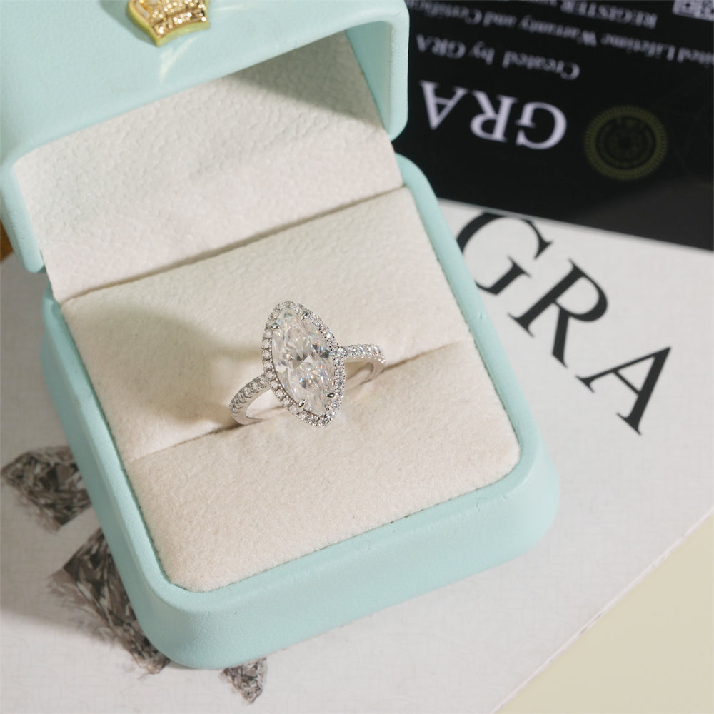 Moissanite Royal Marquise Ring 14K Gold