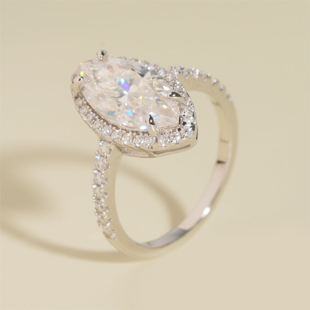 Moissanite Royal Marquise Ring 14K Gold