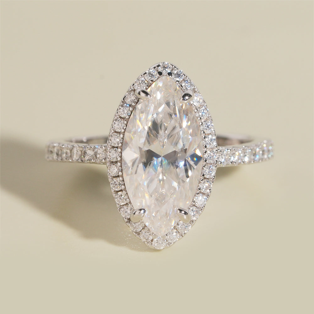 Moissanite Royal Marquise Ring 14K Gold