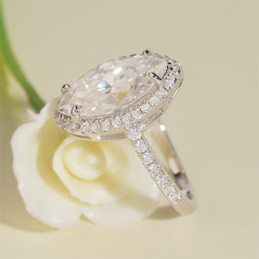 Moissanite Royal Marquise Ring 14K Gold