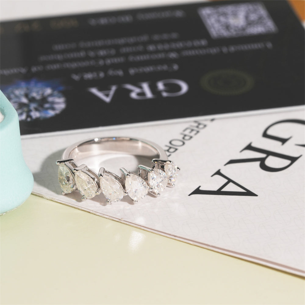 Moissanite Peardrop Ring 14K Gold