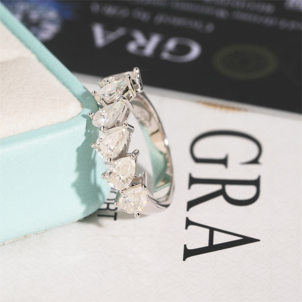 Moissanite Peardrop Ring 14K Gold