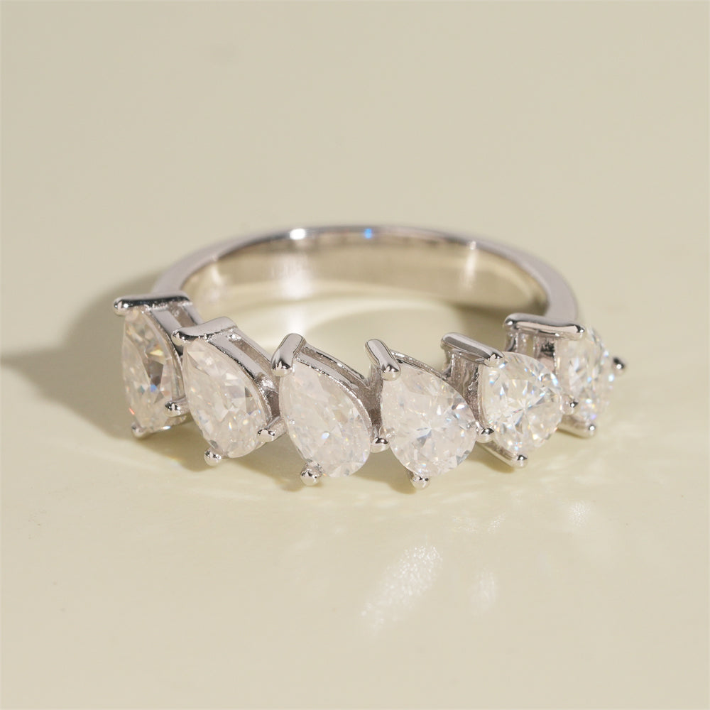 Moissanite Peardrop Ring 14K Gold
