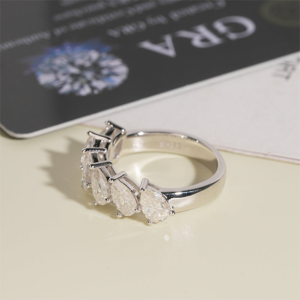 Moissanite Peardrop Ring 14K Gold