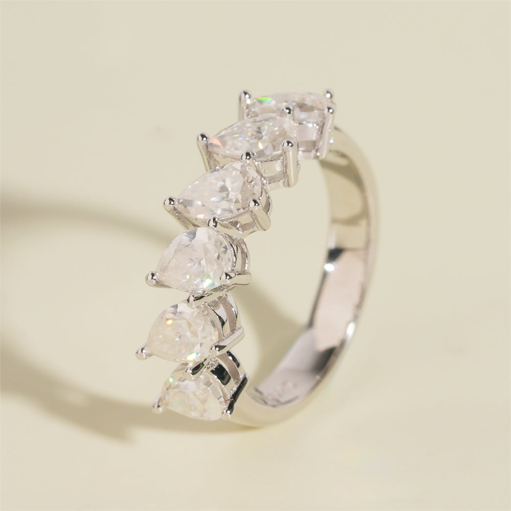 Moissanite Peardrop Ring 14K Gold