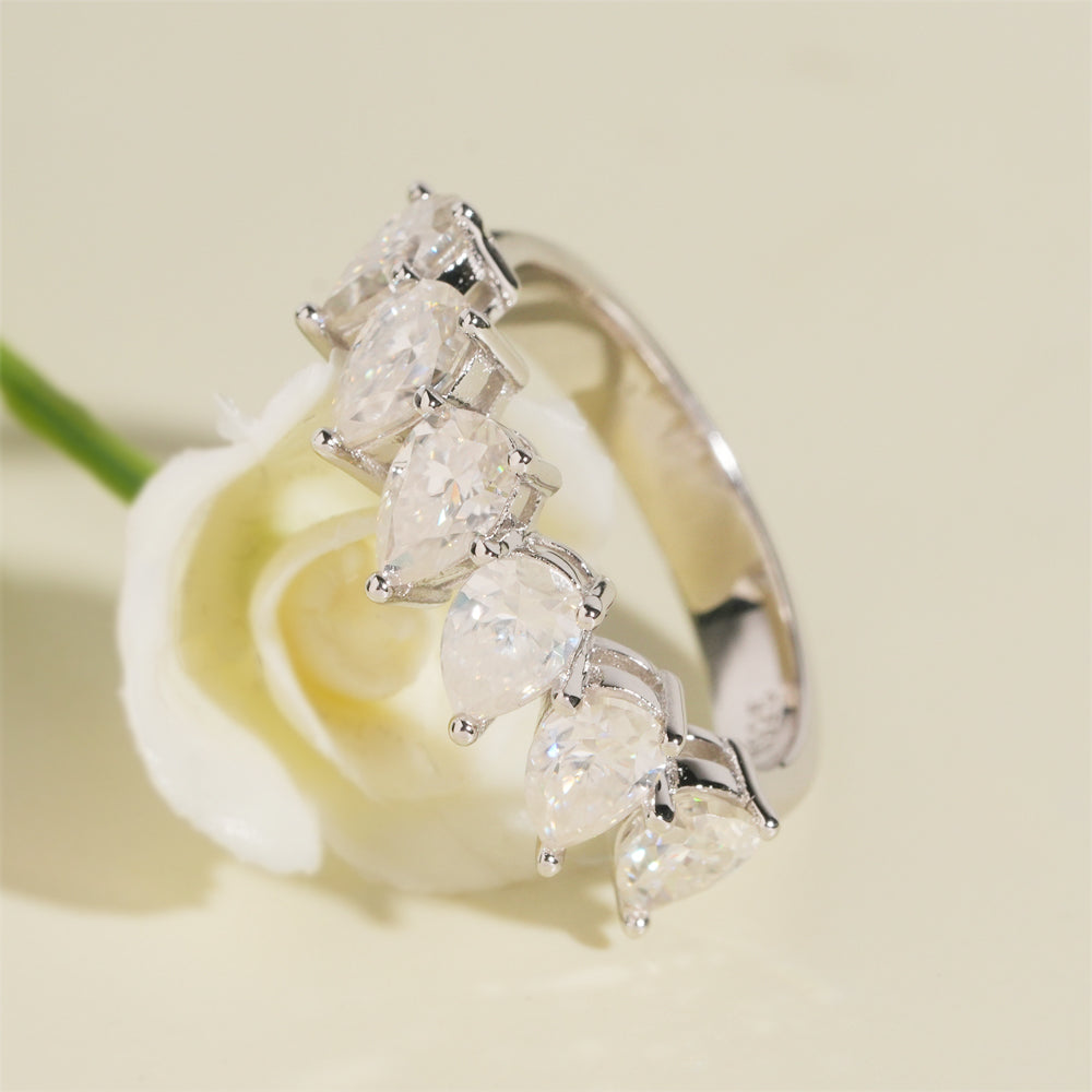 Moissanite Peardrop Ring 14K Gold