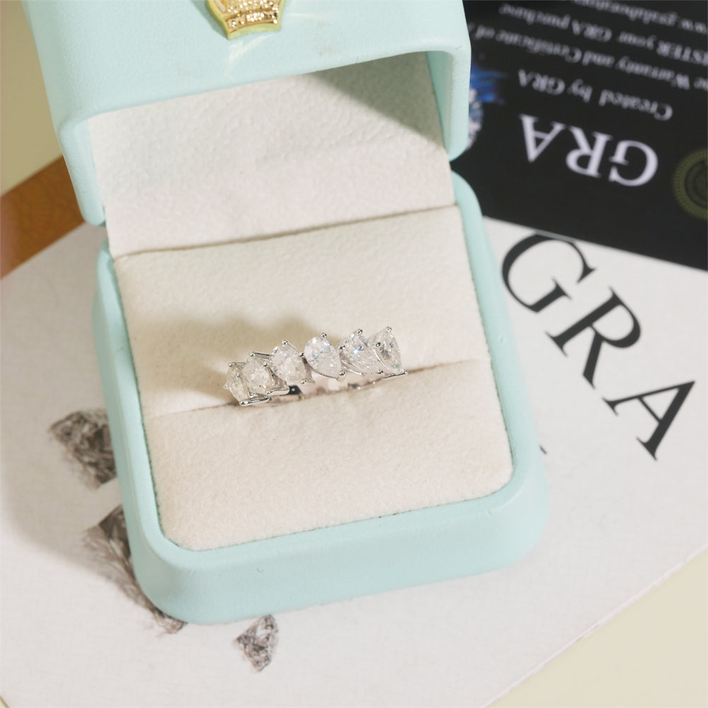 Moissanite Peardrop Ring 14K Gold