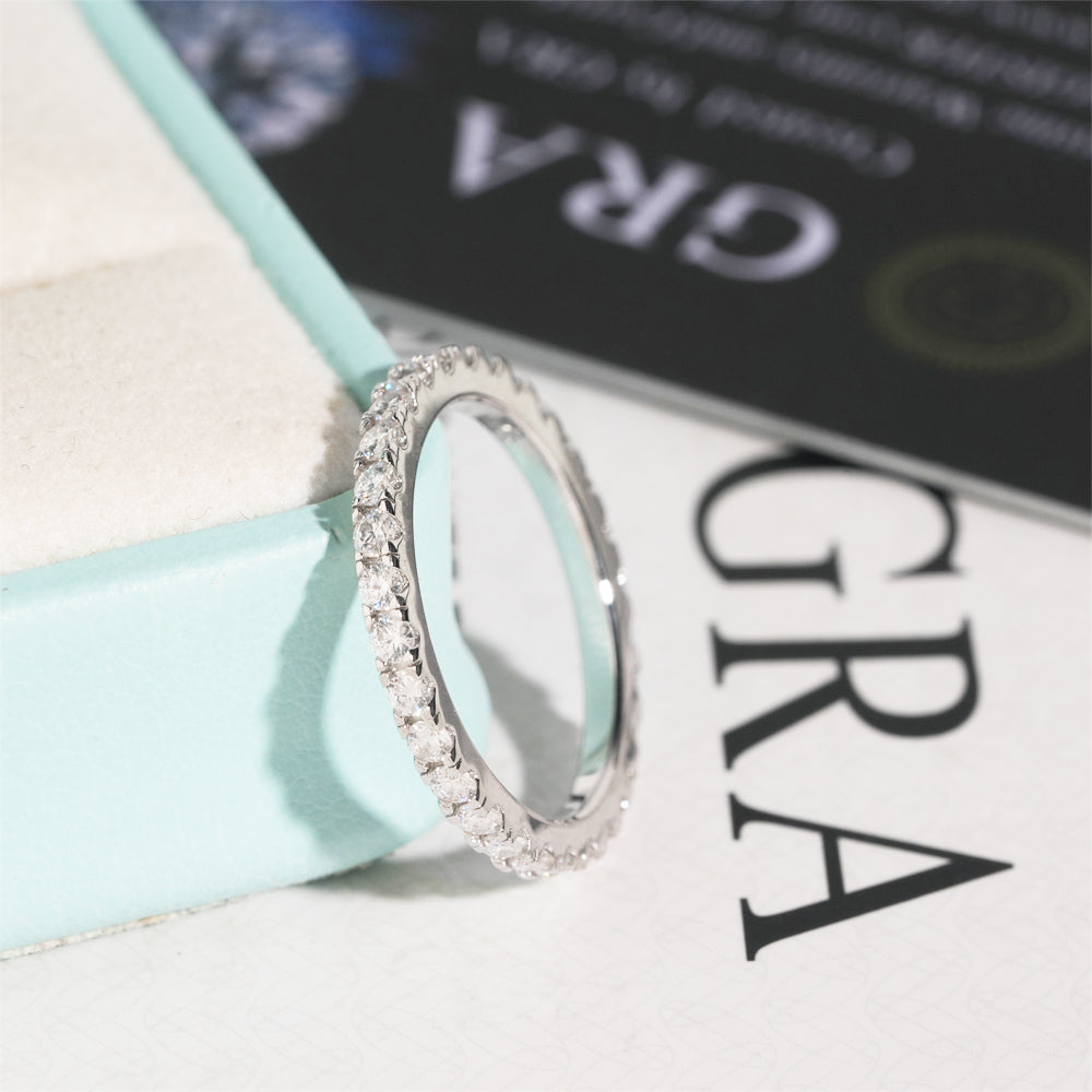 Moissanite Crystal Band Ring 14K Gold