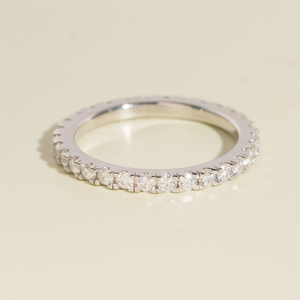 Moissanite Crystal Band Ring 14K Gold