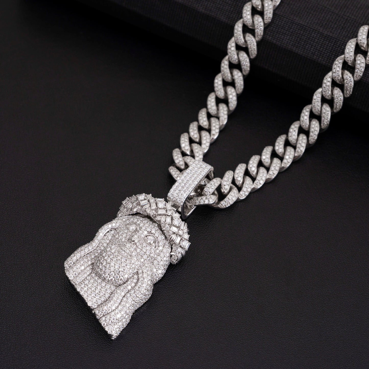Moissanite Jesus Pendant 14K Gold