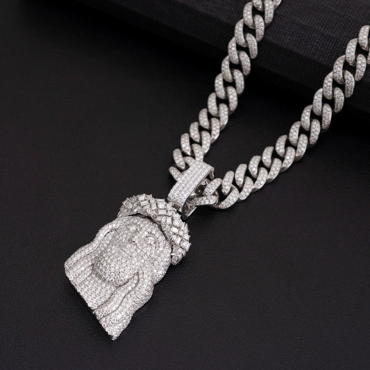 Moissanite Jesus Pendant 14K Gold