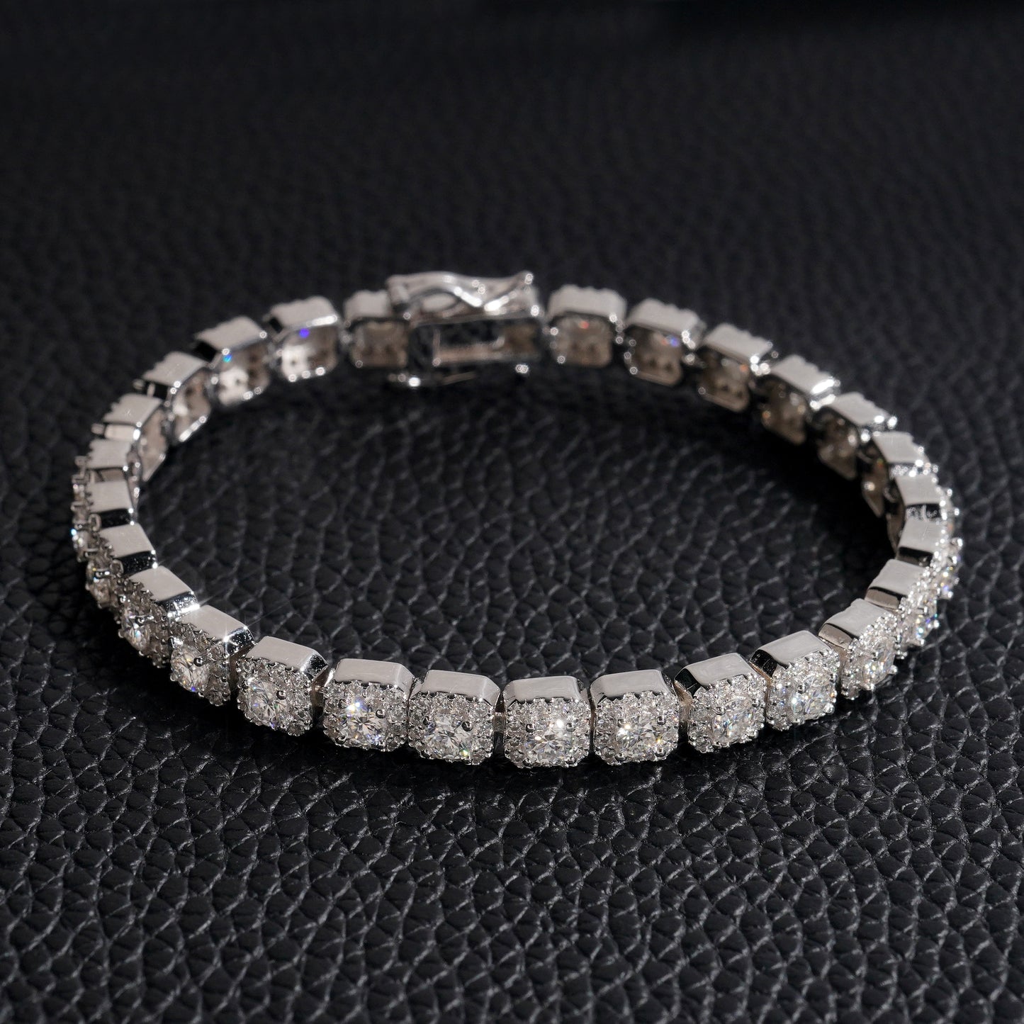 Moissanite Ice Cube Bracelet 14K Gold