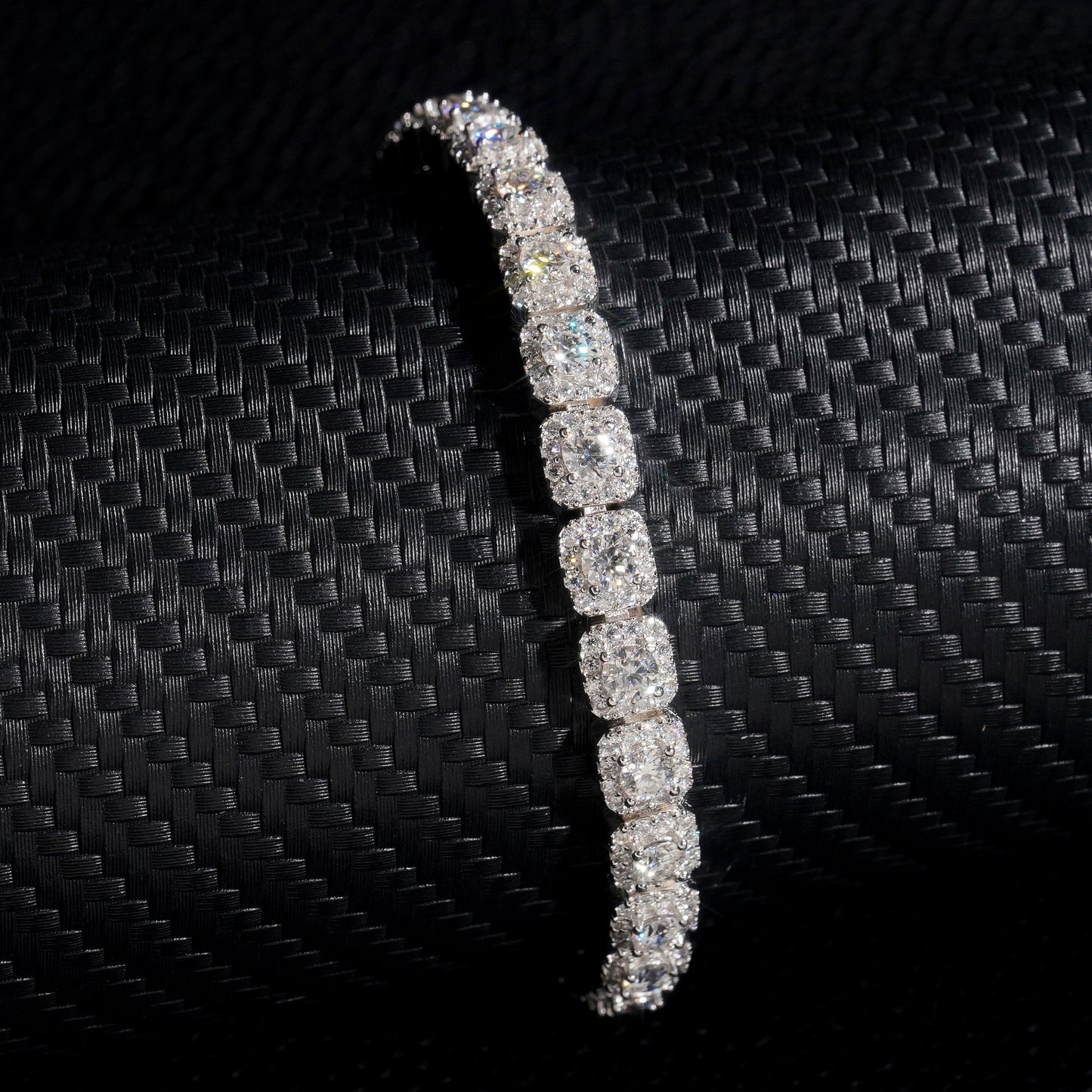 Moissanite Ice Cube Bracelet 14K Gold