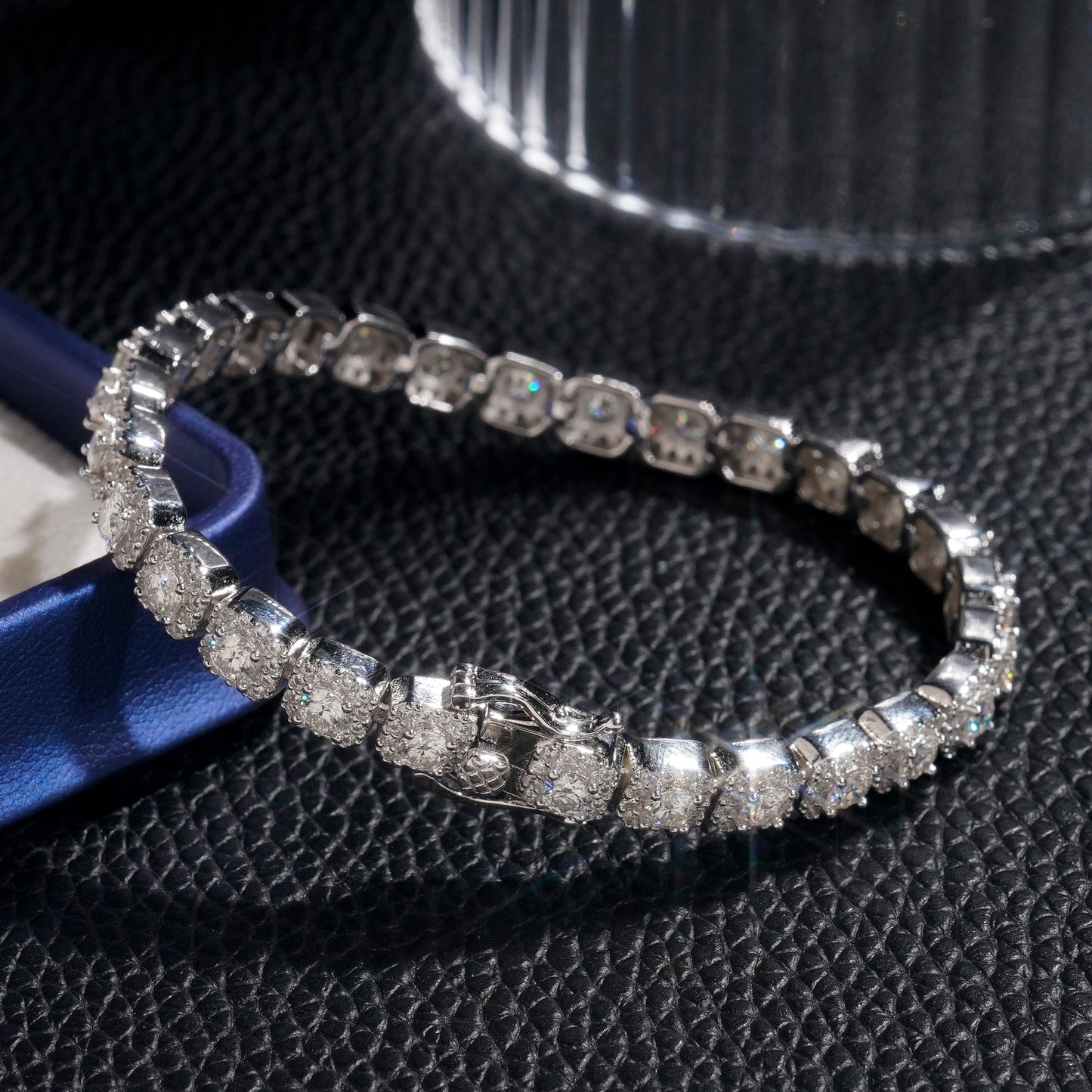 Moissanite Ice Cube Bracelet 14K Gold