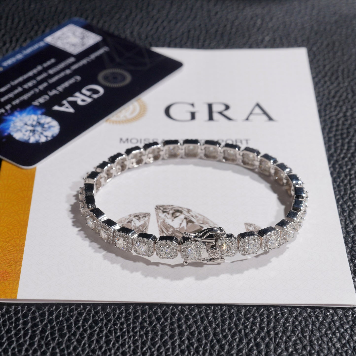 Moissanite Ice Cube Bracelet 14K Gold