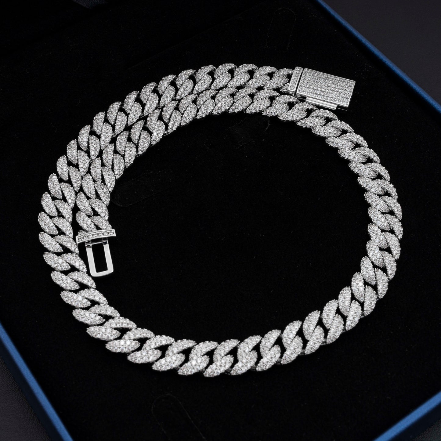 Moissanite 12MM Miami Cuban Link Chain 14K Gold