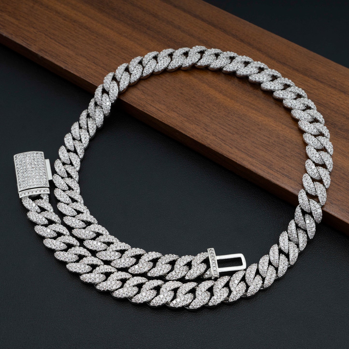 Moissanite 12MM Miami Cuban Link Chain 14K Gold