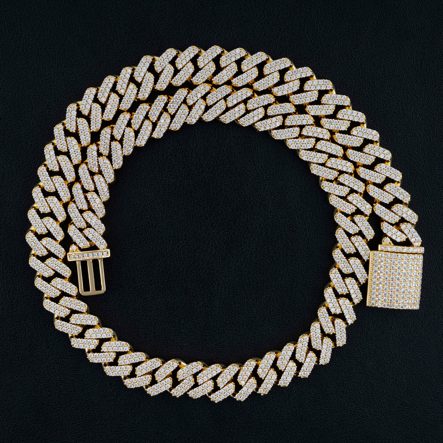 Moissanite Cuban Link Chain ALL SIZES 14K Gold