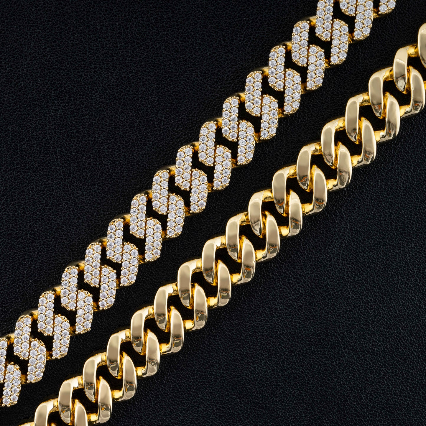 Moissanite Cuban Link Chain ALL SIZES 14K Gold