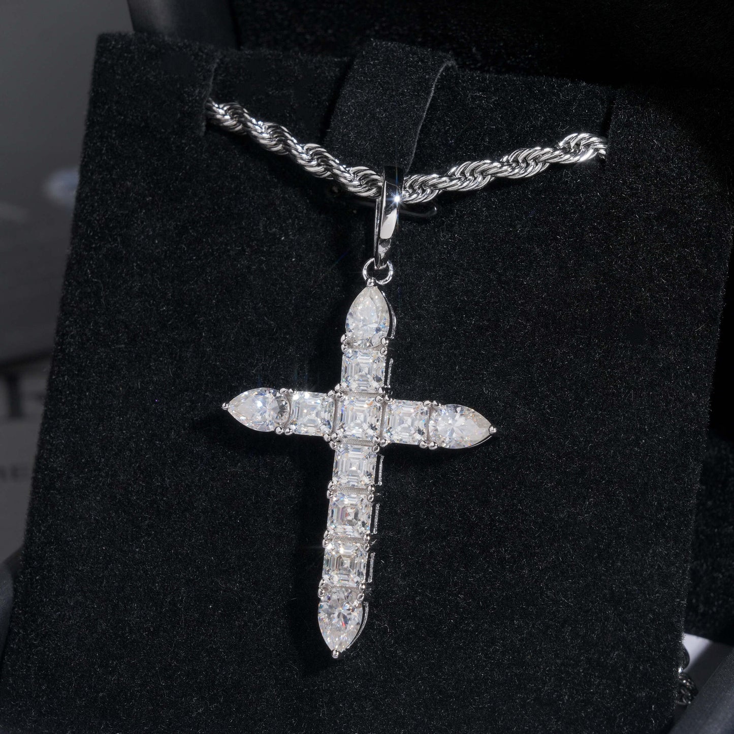 Moissanite Ascension Cross Pendant 14K Gold