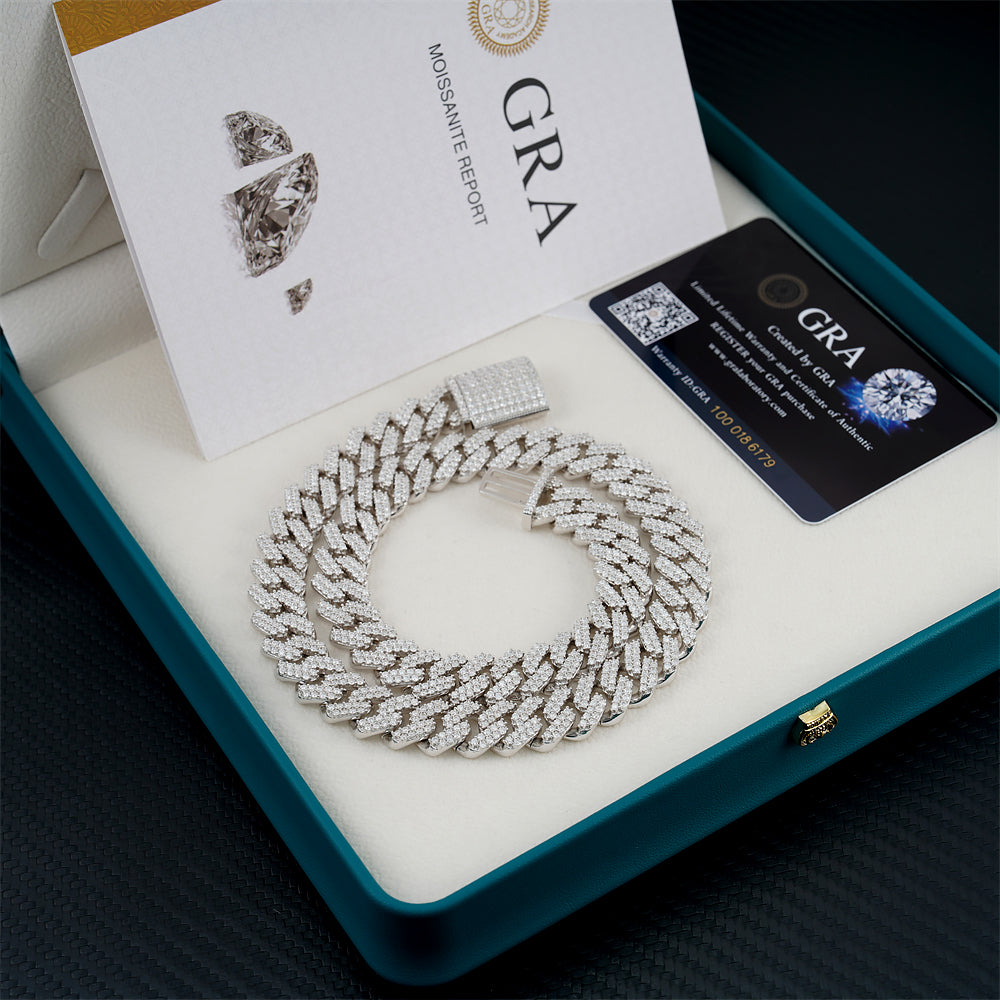 Moissanite Cuban Link Chain ALL SIZES 14K Gold