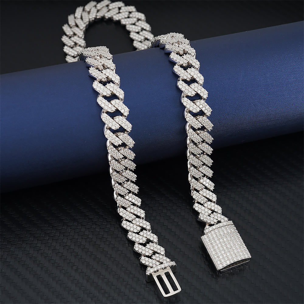 Moissanite Cuban Link Chain ALL SIZES 14K Gold