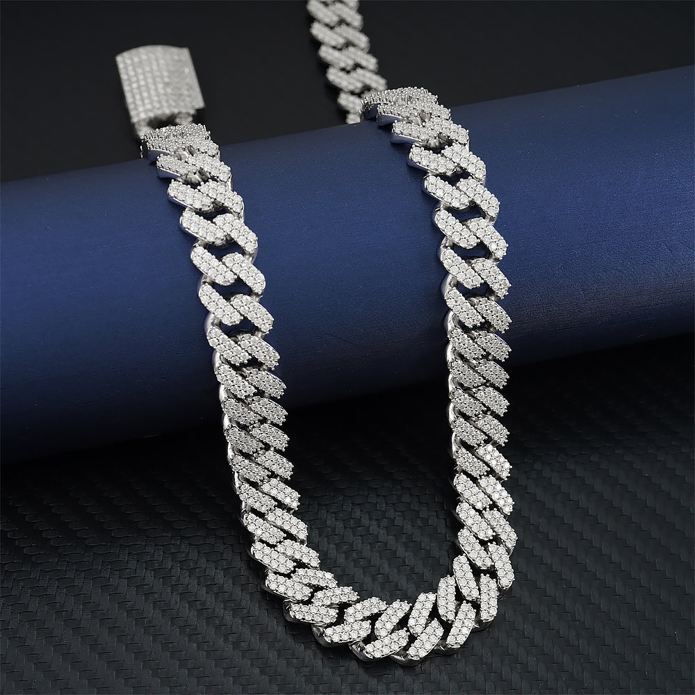Moissanite Cuban Link Chain ALL SIZES 14K Gold
