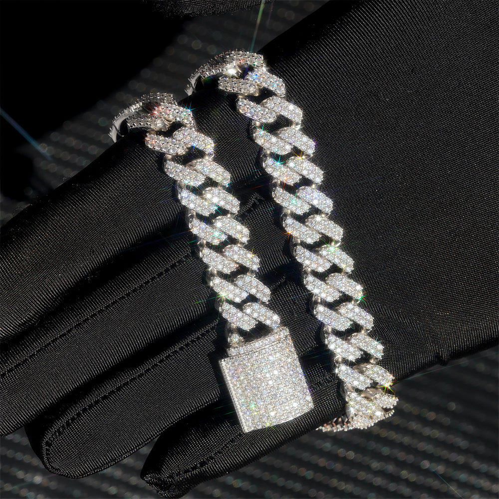 Moissanite Cuban Link Chain ALL SIZES 14K Gold