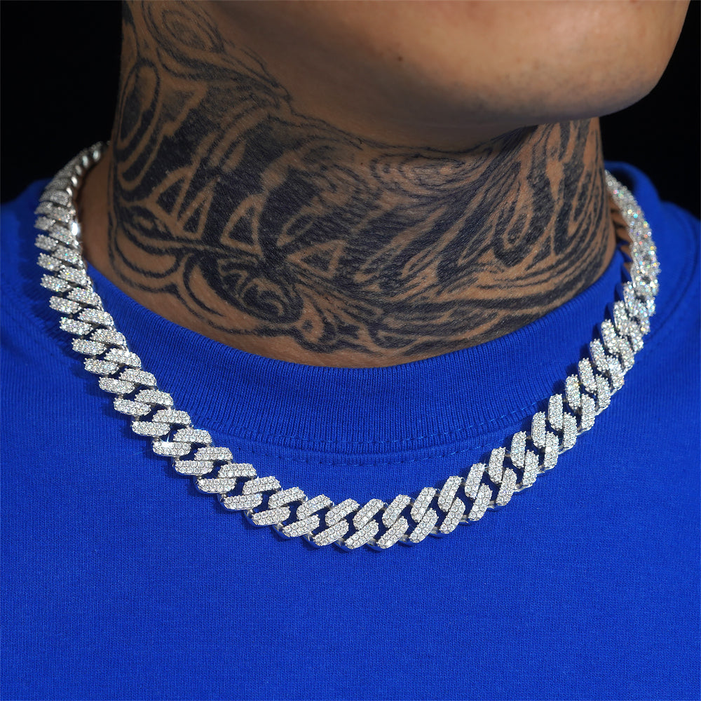 Moissanite Cuban Link Chain ALL SIZES 14K Gold