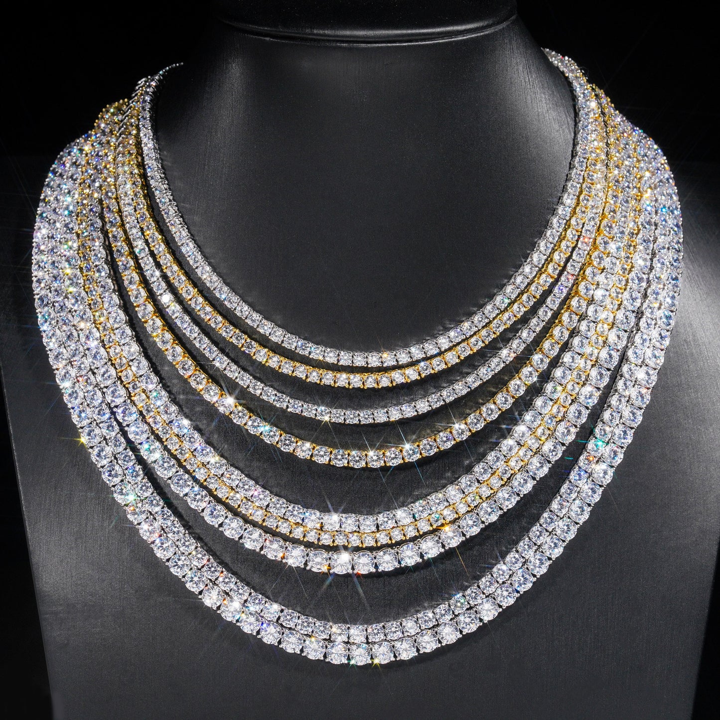 Moissanite Tennis Chain 14K Gold