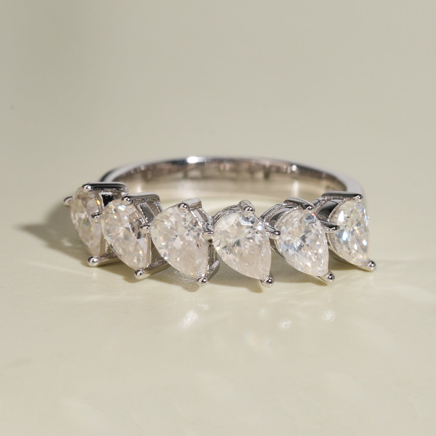 Moissanite Peardrop Ring 14K Gold