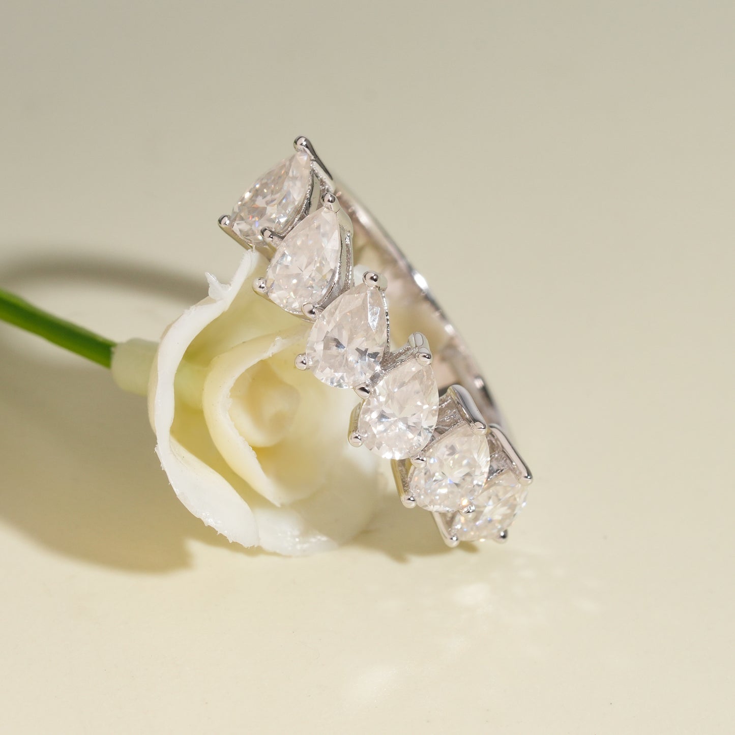 Moissanite Peardrop Ring 14K Gold