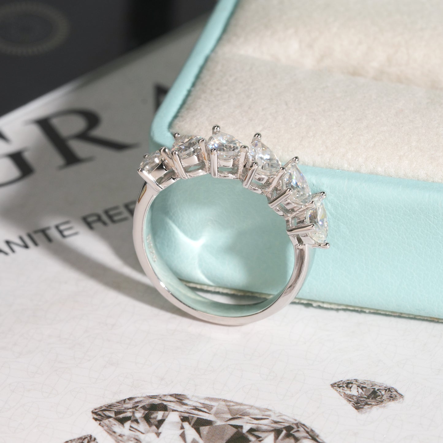 Moissanite Peardrop Ring 14K Gold