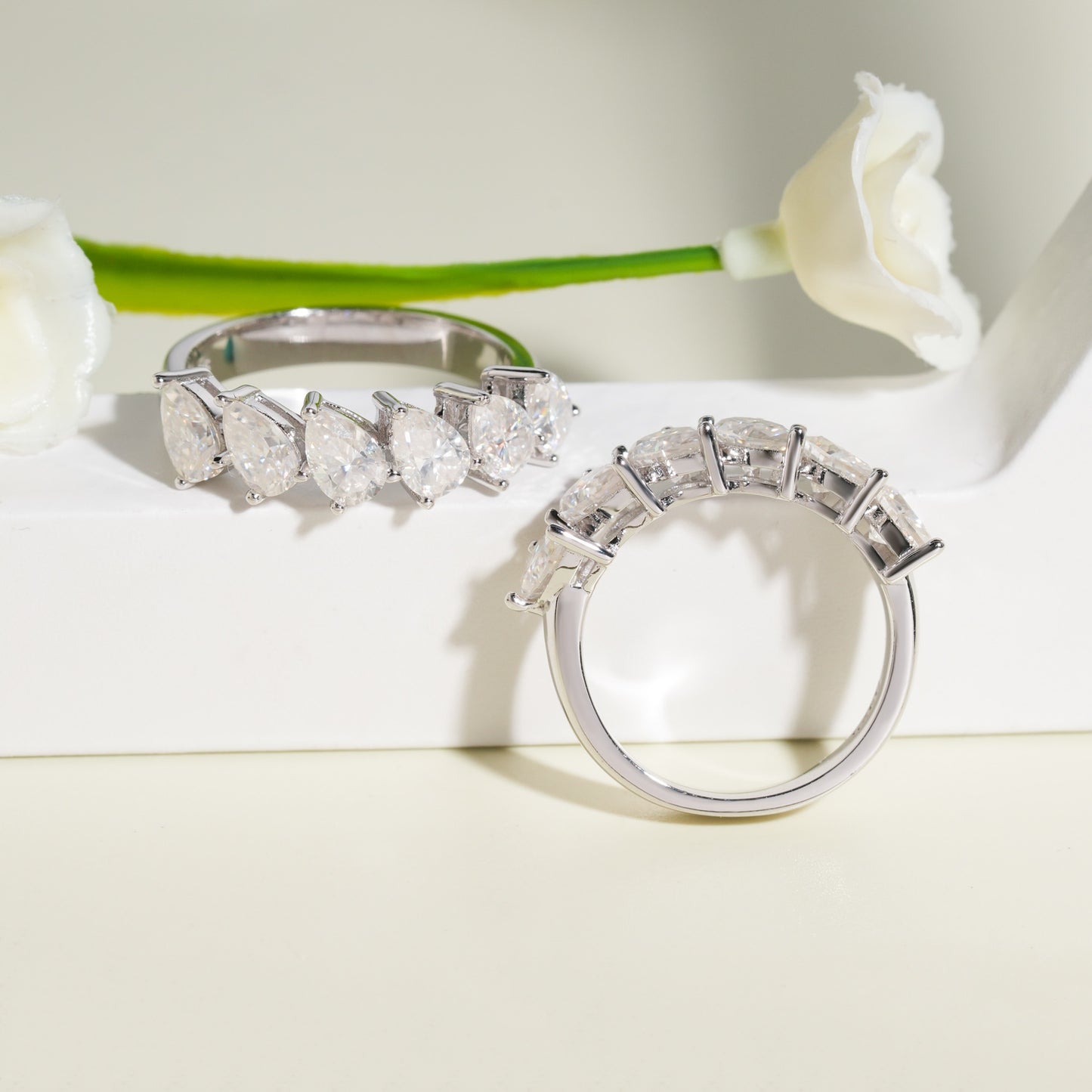 Moissanite Peardrop Ring 14K Gold