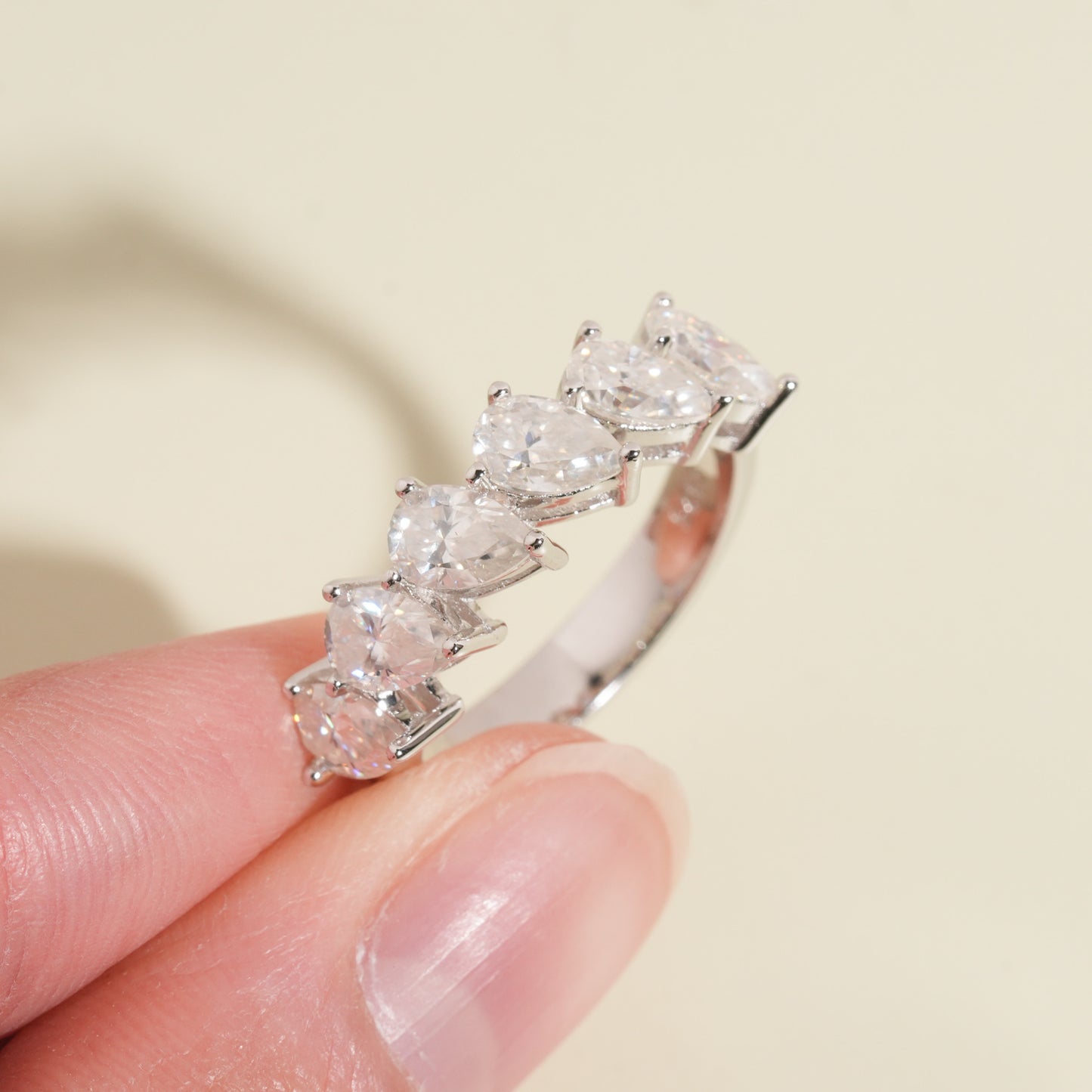 Moissanite Peardrop Ring 14K Gold