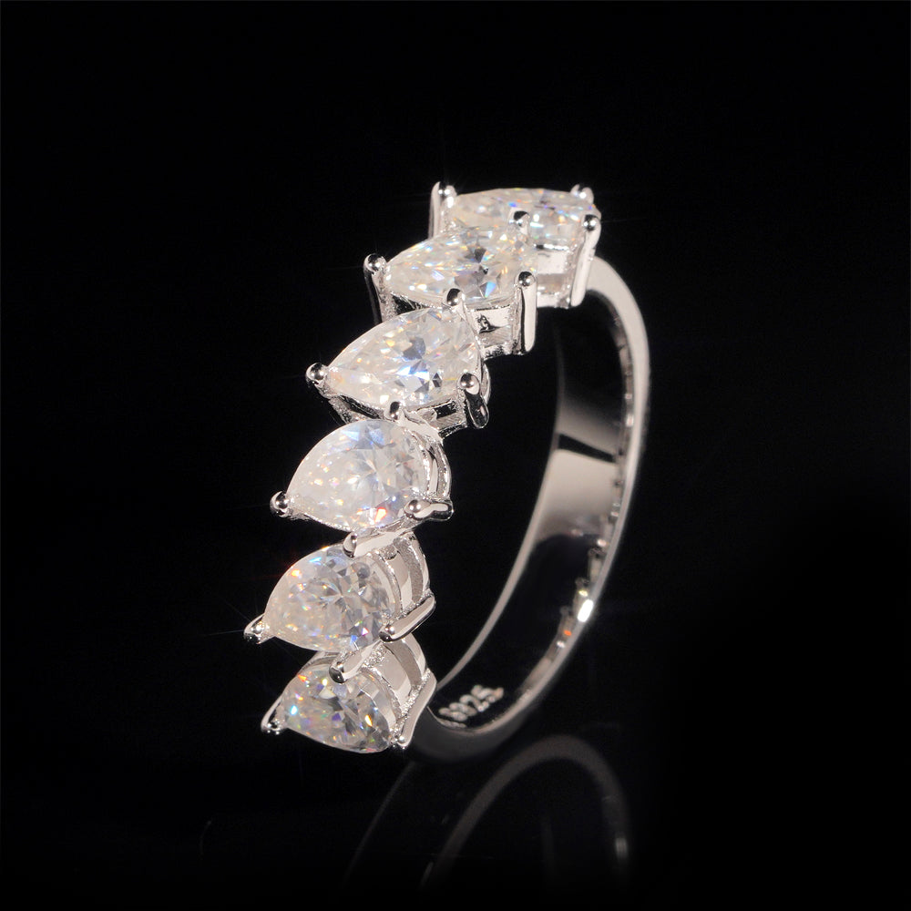 Moissanite Peardrop Ring 14K Gold