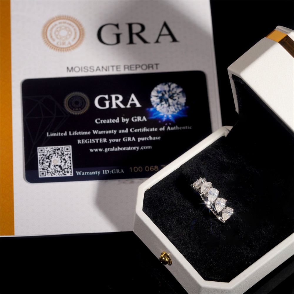 Moissanite Peardrop Ring 14K Gold