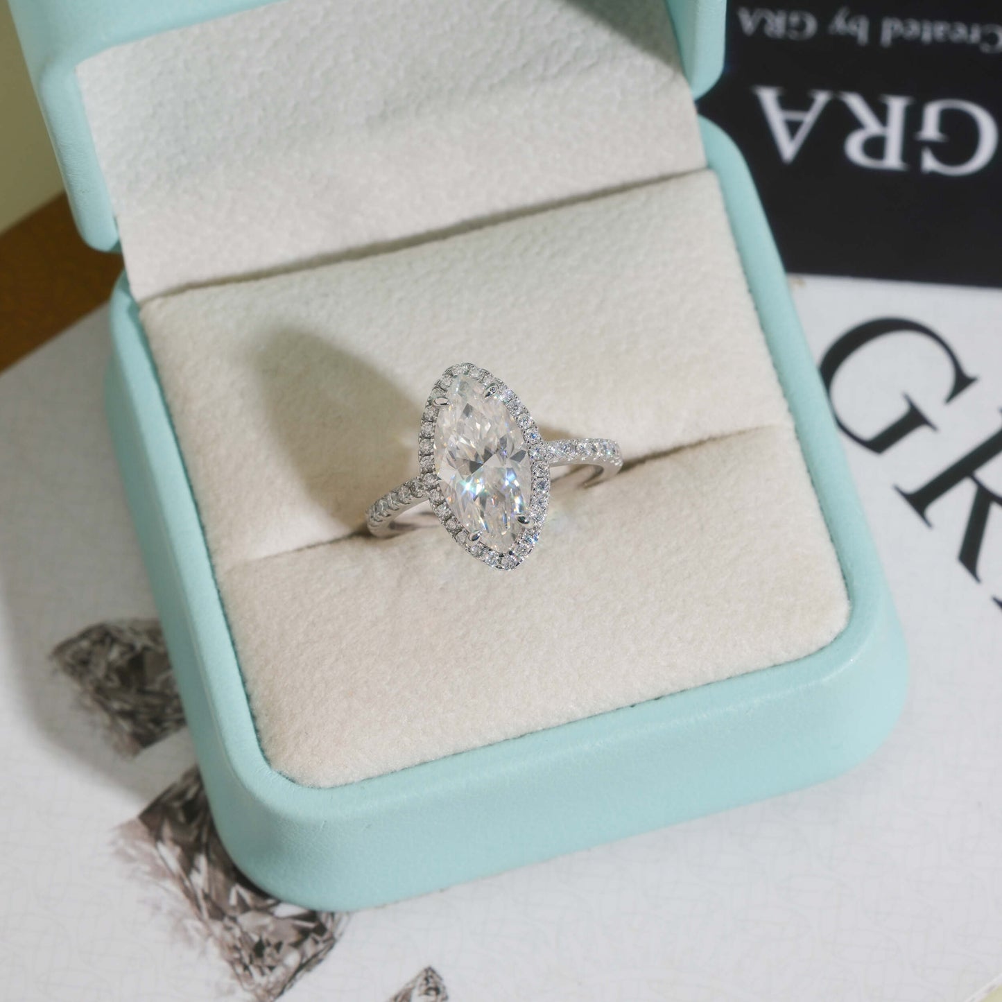 Moissanite Royal Marquise Ring 14K Gold
