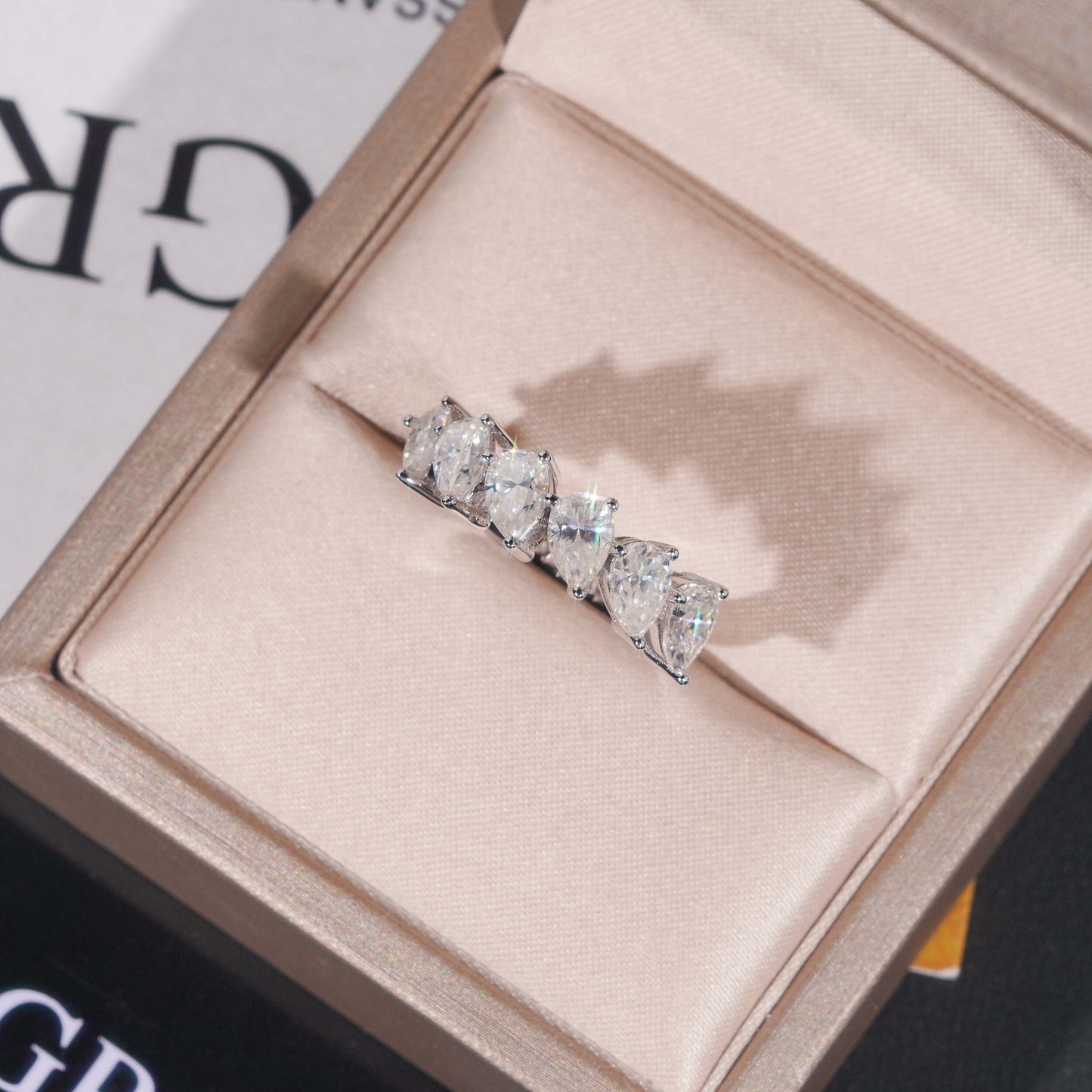 Moissanite Peardrop Ring 14K Gold