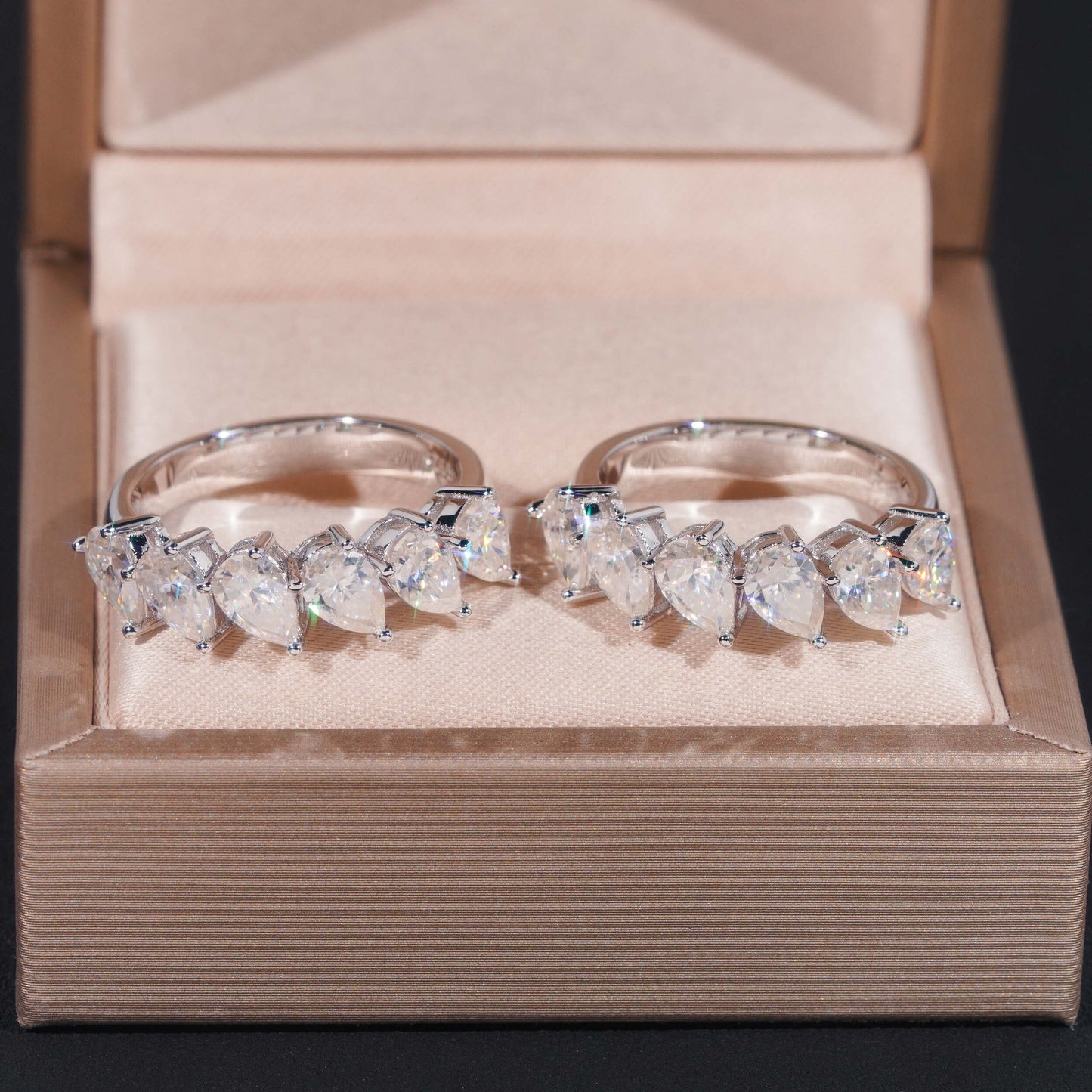 Moissanite Peardrop Ring 14K Gold