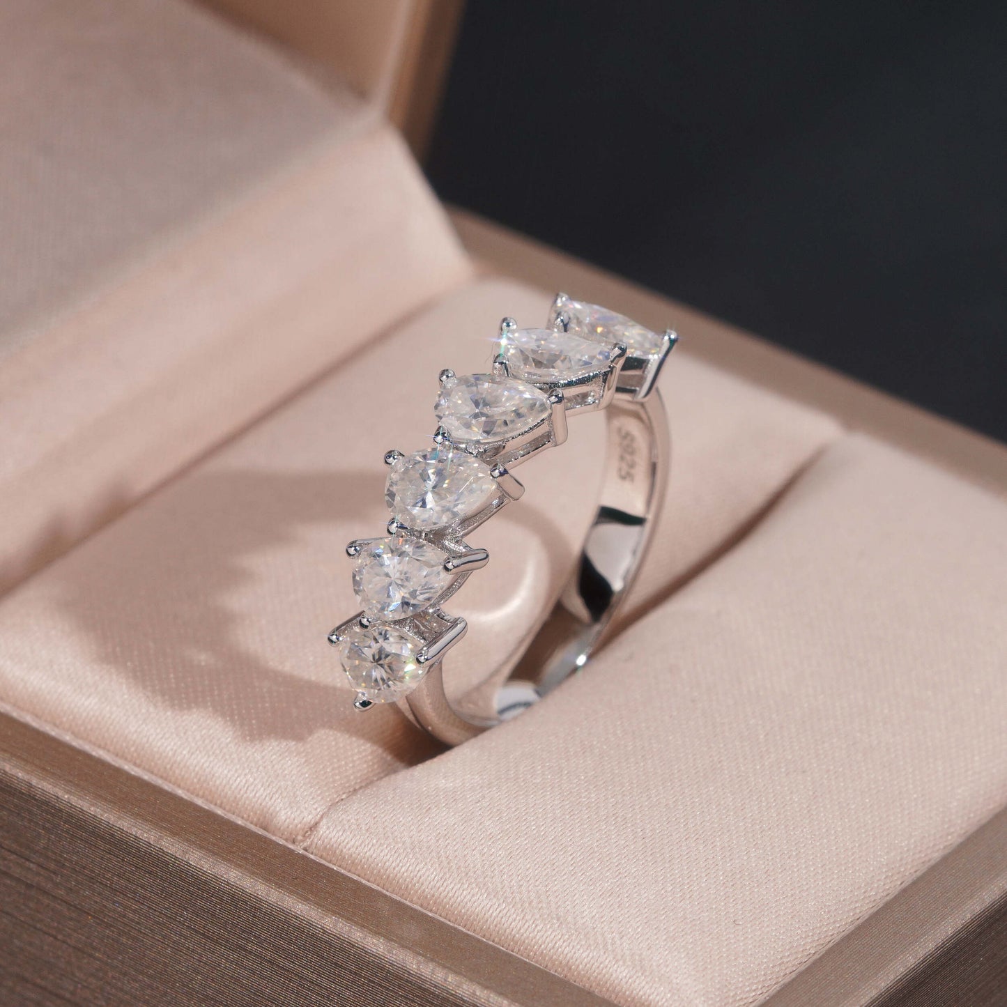 Moissanite Peardrop Ring 14K Gold