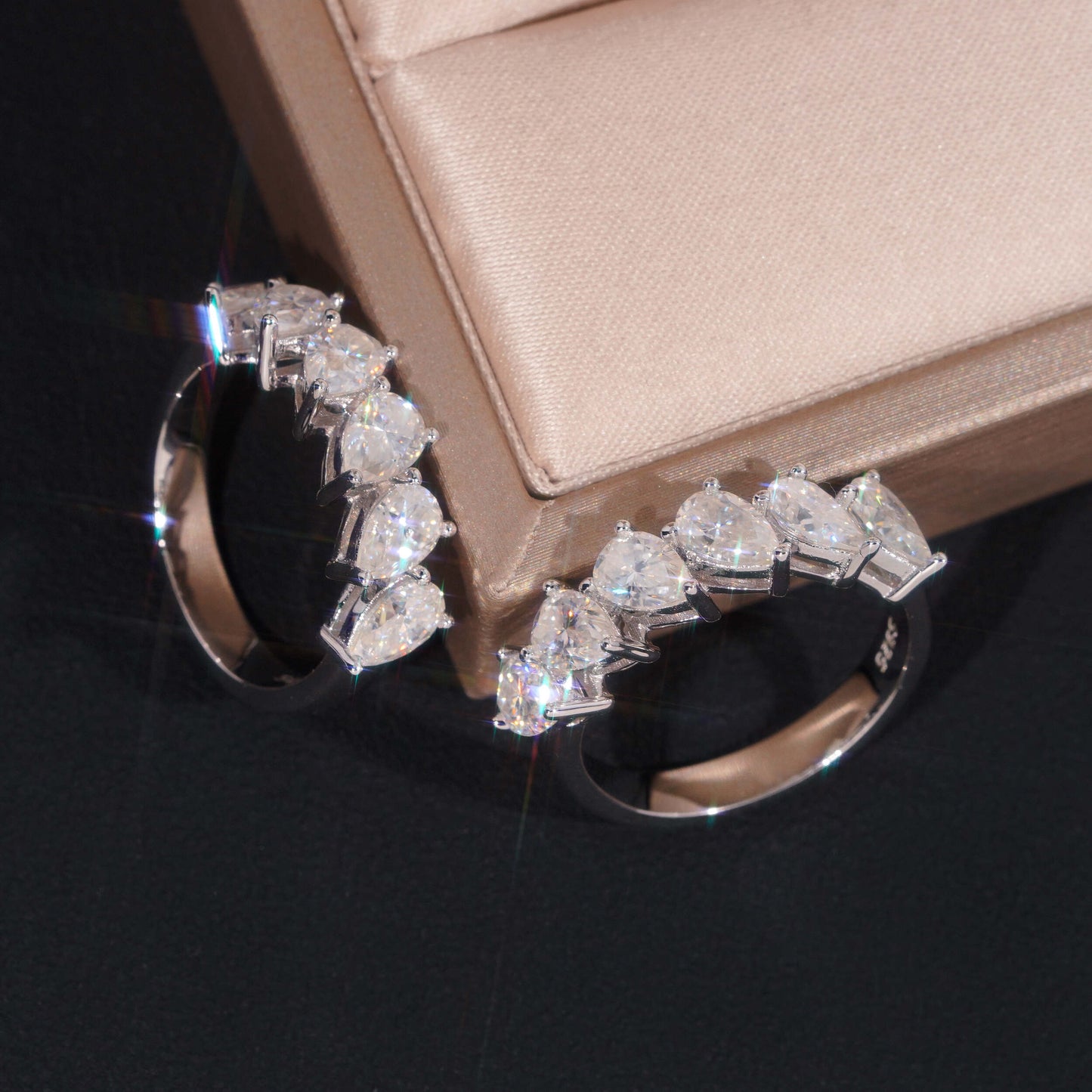 Moissanite Peardrop Ring 14K Gold