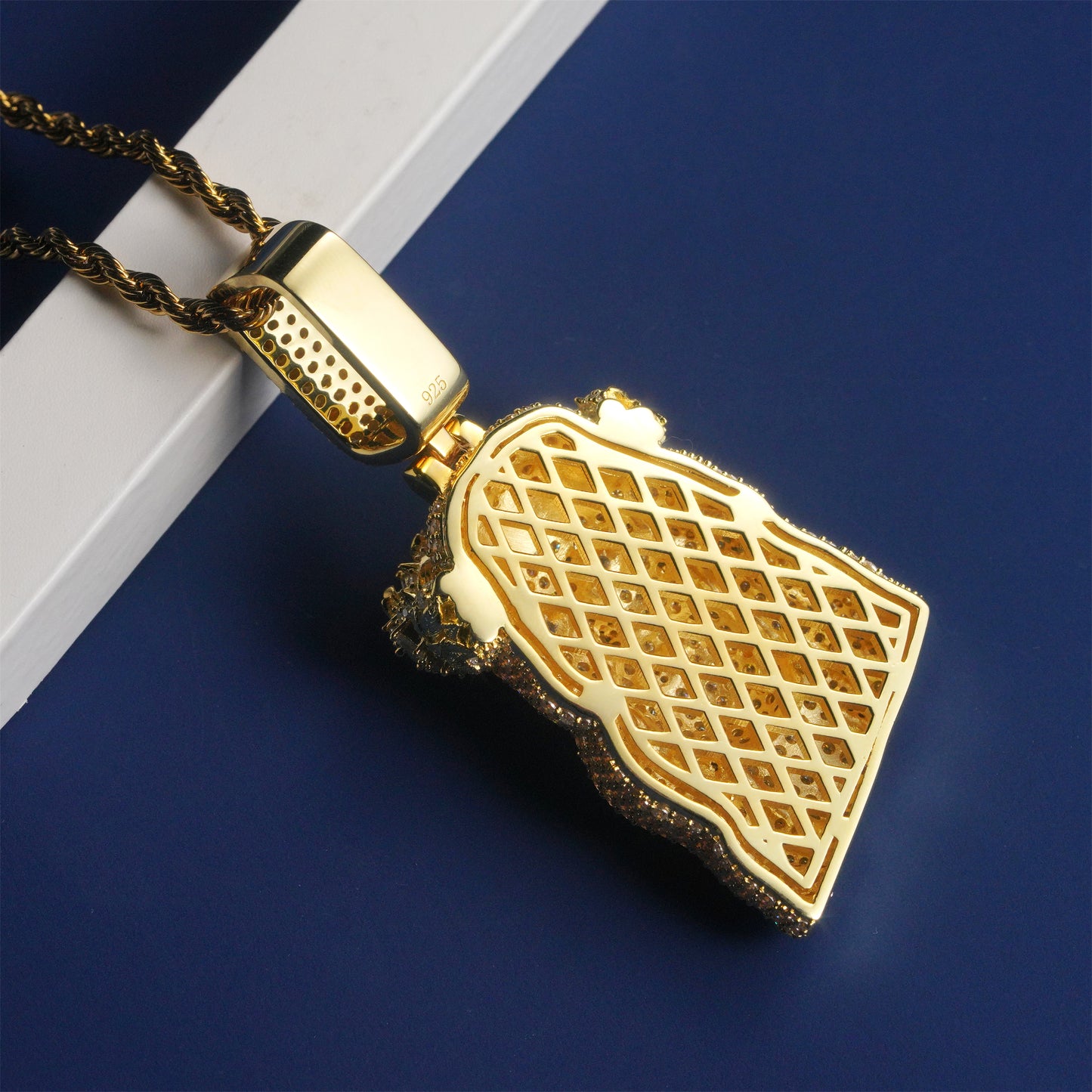 Moissanite Jesus Pendant 14K Gold